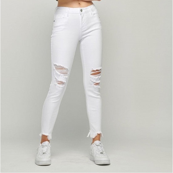 Hidden WHITE DISTRESSED SKINNY, worn Twice, Size 24 - Picture 2 of 4